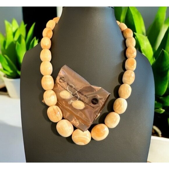DRT Jay King Sterling Silver Natural Angel Skin Coral Bead SET 19” 15-20mm - Picture 1 of 7